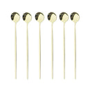 Axyaa Stainless Steel Long Spoon Set for Dessert Coffee Tea Stirring