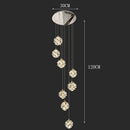 Axyaa Crystal Chandelier Stair Pendant Lamp Living Room Interior Lighting