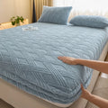 Axyaa Velvet Jacquard Fitted Mattress Protector for Single Double Beds