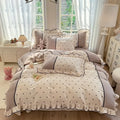 Axyaa Spring Lace Bedding Set: Quilt Cover, Bed Sheet - Fresh Pastoral Style