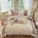 Axyaa Spring Lace Bedding Set: Quilt Cover, Bed Sheet - Fresh Pastoral Style