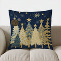 Axyaa Christmas Trees & Snowflakes Decor Pillow Cover