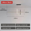Axyaa LED Pendant Lamp: Minimalist Strip Chandelier for Dining Room, Kitchen, or Bar