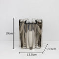 Axyaa Silver Metal Vase with Artificial Flowers for Desk Decor