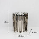 Axyaa Silver Metal Vase with Artificial Flowers for Desk Decor