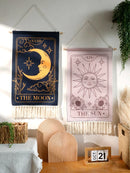 Sun & Moon Bohemian Tapestry with Fringe by Axyaa - Home Decor Art & Gifts