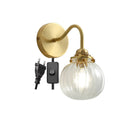 Axyaa Modern Glass Ball Wall Sconce with Pull Chain, Copper Finish