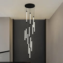 Axyaa LED Copper Staircase Chandelier for Duplex Villa Hotel Lobby Indoor Lighting