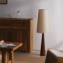 Axyaa Retro Wood Floor Lamp with Fabric Shade for Home Décor