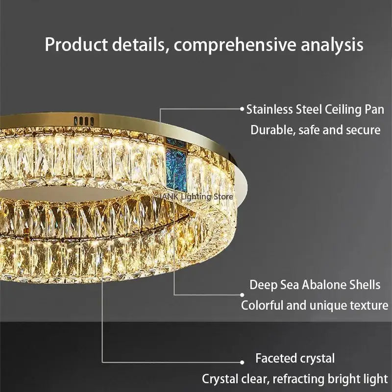 Luxury Gold Crystal Pendant Light by Axyaa for Elegant Home Decor