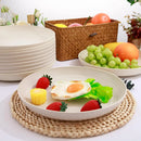 Axyaa Cream Wheats Straw Plates Set: Unbreakable, Deep Dinner Plate, Lightweight Tray