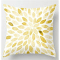 Yellow Floral Leaves Pattern Cushion Cover for Modern Living Room by Axyaa