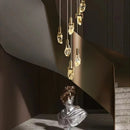 Axyaa Modern Diamond Crystal Chandelier LED Hanging Light Gold Home Decor