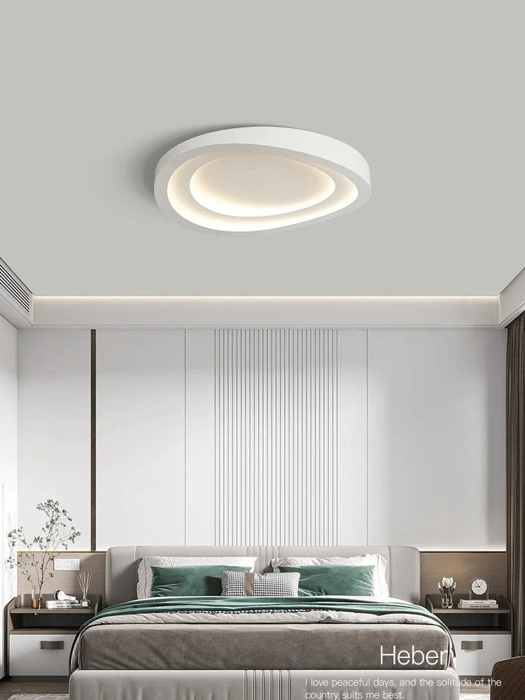 Axyaa Round Master Bedroom Lamp: Simple Modern Nordic LED Ceiling Lamps