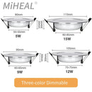 Axyaa LED Downlight: 5W-15W Three-color Dimmable Recessed Ceiling Spotlight