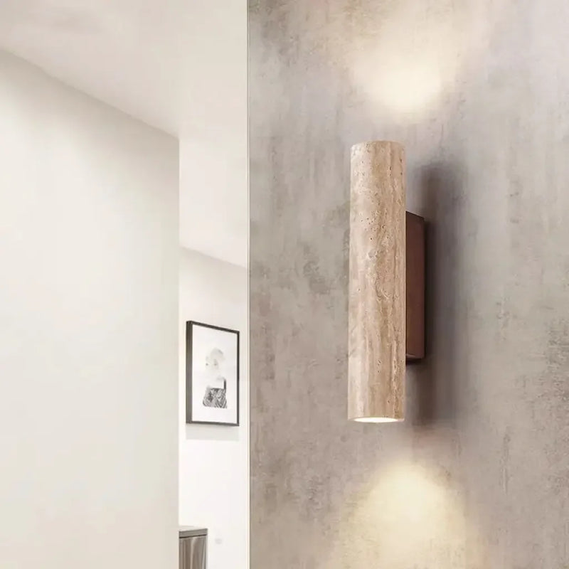 Axyaa Travertine Stone Sconce Light for Bedroom Living Room