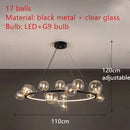 Axyaa Glass Bubble LED Pendant Lights - Modern Living Room Hanging Lamps