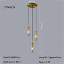 Axyaa Luxury All Copper Chandelier LED Glass Pendant Light
