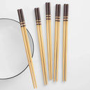 Axyaa Striped High-Grade Nanzhu Chopsticks Set - 10 Pairs, Paintless & Waxless
