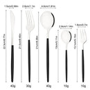 Axyaa Black Silver Cutlery Set for 5 - Stainless Steel Flatware Dinnerware