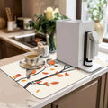 Axyaa Watercolor Twig Drying Mat - Quick Drain Pad for Kitchen and Bathroom
