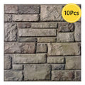 Axyaa 3D Faux Stone Wall Panels, Self-adhesive Tile Stickers for Living Room, TV Background