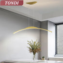 Axyaa LED Long Strip Pendant Lamp for Modern Nordic Indoor Decor