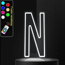 Axyaa Neon Letter Light Sign A-Z Alphabet with Color-Changing Illuminated Lights