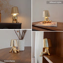 Axyaa Nordic Chrome LED Golden Man Table Lamp USB Bedroom Light