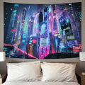 Axyaa Neon Anime Punk Wall Hanging - Vibrant Fluorescent Tapestry for Home Decor