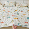 Axyaa Natural Latex Summer Mat Set with Silk Thicken Bed Pad, Pillowcase & Ice Silk Sheet