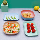 Axyaa Wheat Straw Storage Tray Set: Snack Plate, Fruit Bowl, Breakfast Bread Tray