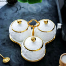 Axya Ceramic Spice Jar Set, 3-Piece Household Condiment Box for Kitchen Storage