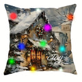 Axyaa LED Luminous Christmas Pillowcase with Retro Santa Claus Design