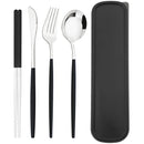 Axyaa Black Gold Stainless Steel Cutlery Set in Storage Box