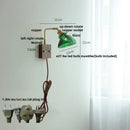 Axyaa Nordic Rotatable Wood LED Wall Sconce with Glass Shade & Pull Chain Switch