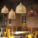 Axyaa Rattan Wicker Chandelier Pendant Light Handwoven Hanging Lamp E27 Bulb