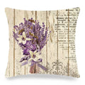 Axyaa Lavender Flowers Pillow Cover 45x45, Farmhouse Home Decor, Purple Decorative Throw Pillow