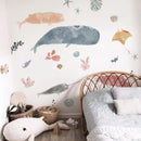 Axyaa Ocean Life Nursery Wall Decal for Babies Room, Peel and Stick Soft Watercolor Art