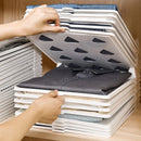 Axyaa Clothes Storage Board Stackable Organizer Rack - 5PCS Layered Folding for Wardrobe