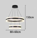 Axyaa Modern Ring Stairs LED Chandeliers for Living and Dining Room Lighting