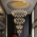 Axyaa Gold Spiral Stairs Acrylic LED Chandelier Pendant Light