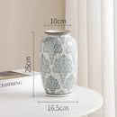 Axyaa Blue and White Porcelain Retro Vase - Chinese Ceramic Home Décor