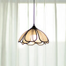 Axyaa Japanese Style Flower LED Pendant Light - Elegant Musa Hemp Lampshade