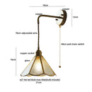 Axyaa Nordic LED Wall Lights Adjustable Stair Fixtures Copper Pull Chain Clear Flower Acrylic Wall Lamp