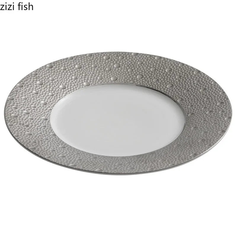 Axya Ceramic Dinner Plate Set - Restaurant Steak Dessert Pasta Soup Tableware