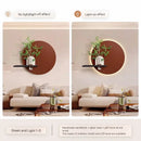 Axyaa Sandstone Vase & Green Plant Luminous Wall Painting with Wall Lamp