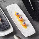 Axyaa Rock Texture Ceramic Sushi Dessert Plate Set for Molecular Cuisine Restaurant