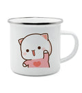 Axyaa Cat Enamel Coffee Mug - Unique Funny Tea Cup for Travel and Home