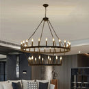 Axyaa Black Metal Chandelier Lighting for Living Room Loft, LED Pendant Lights for Villa Stairs